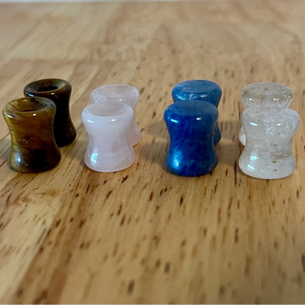 Size 0 Gauge Set Of Gemstone Plugs